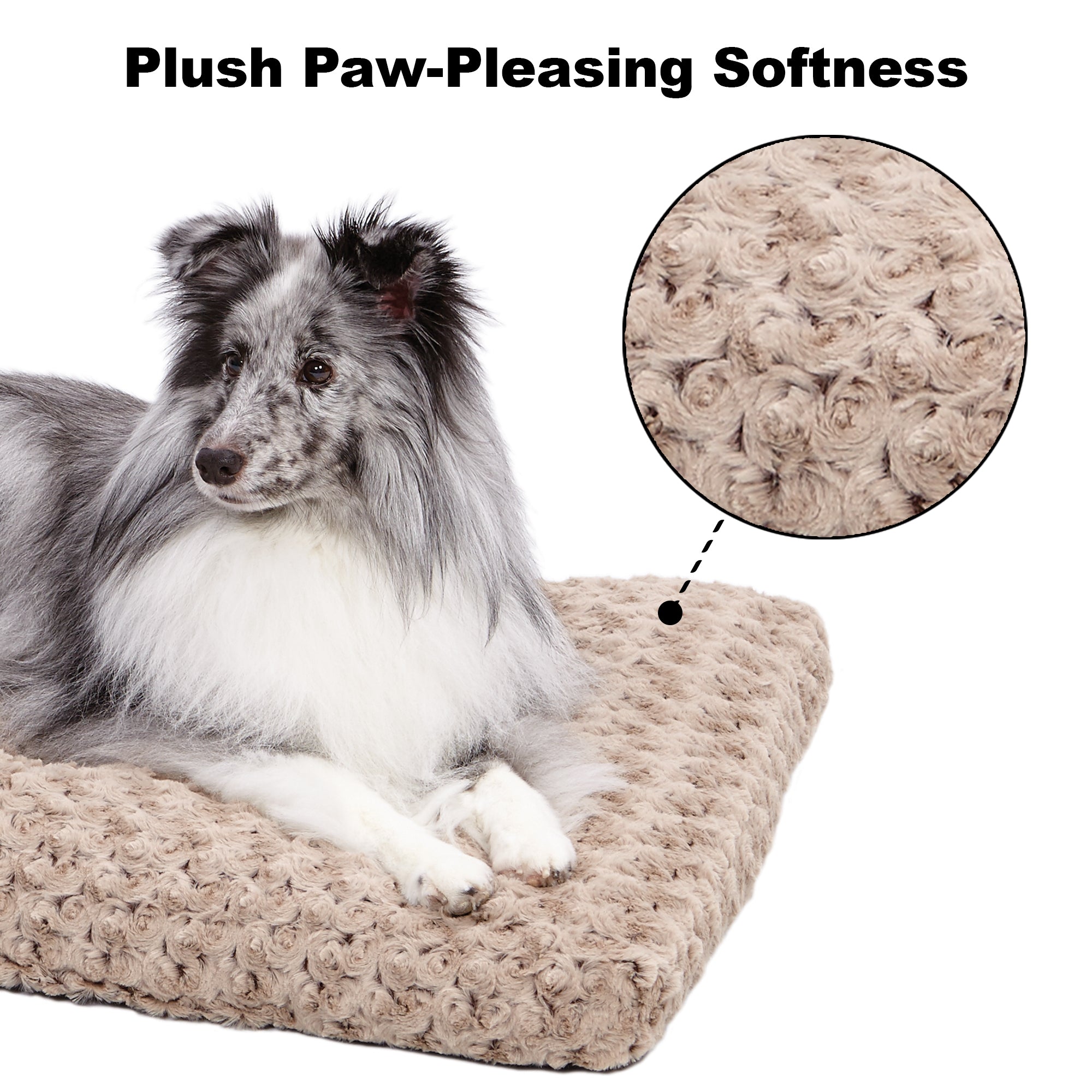 MidWest QuietTime Dog Bed and Crate Mat， Deluxe Ombre Swirl， 22