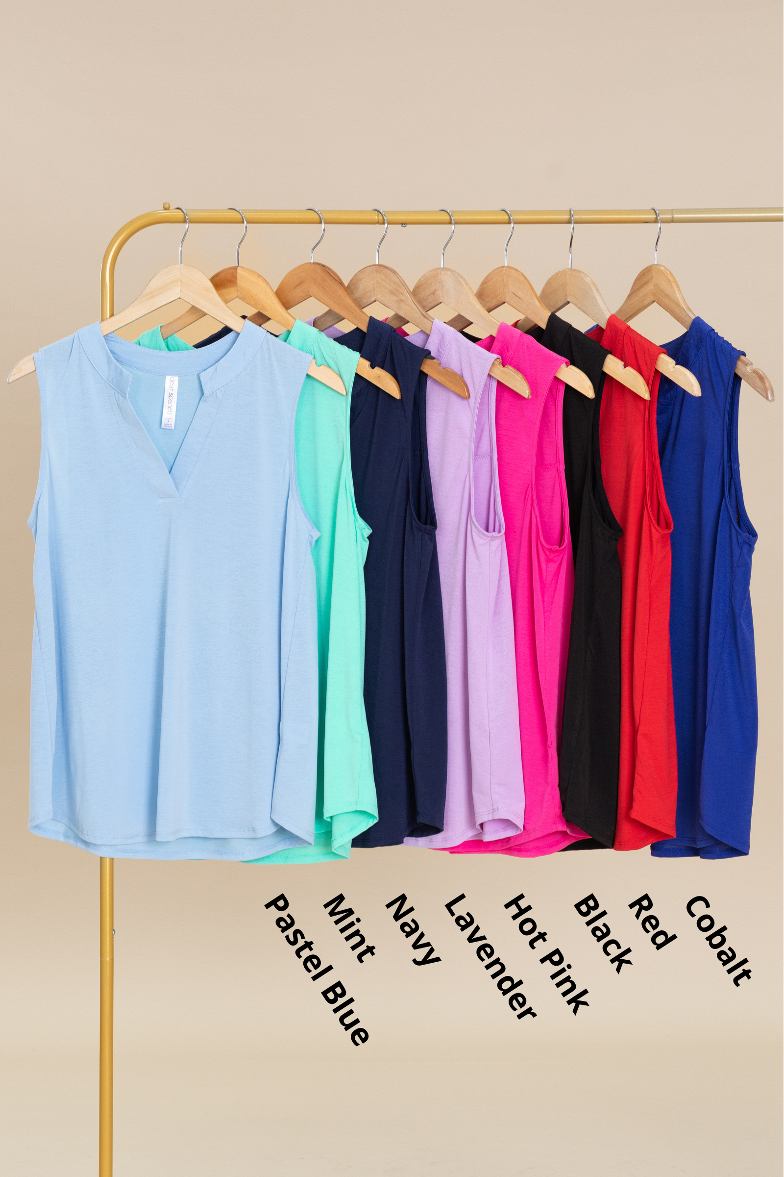 Lizzy Notch Neck Wrinkle Free Tank