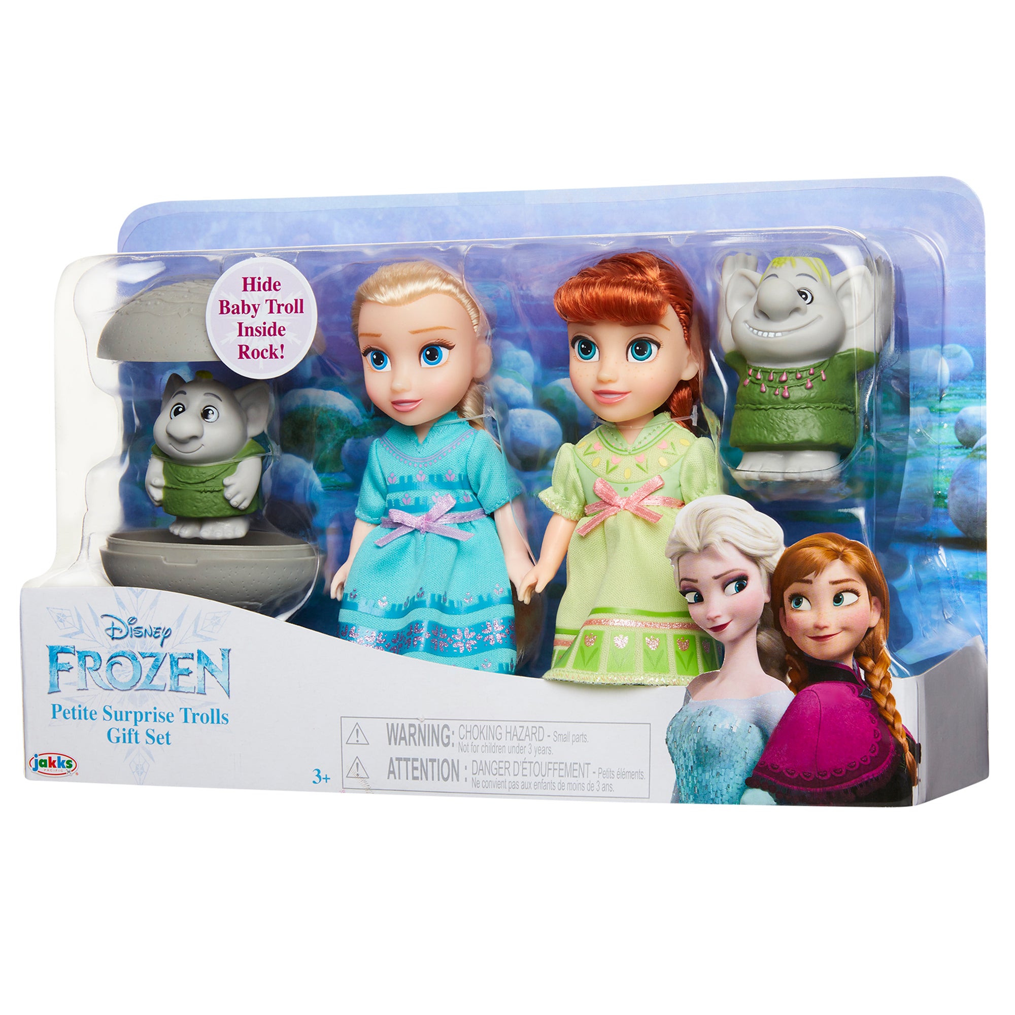 Disney Frozen 6 inch Petite Princess Anna and Elsa Fashion Dolls includes Surprise Trolls
