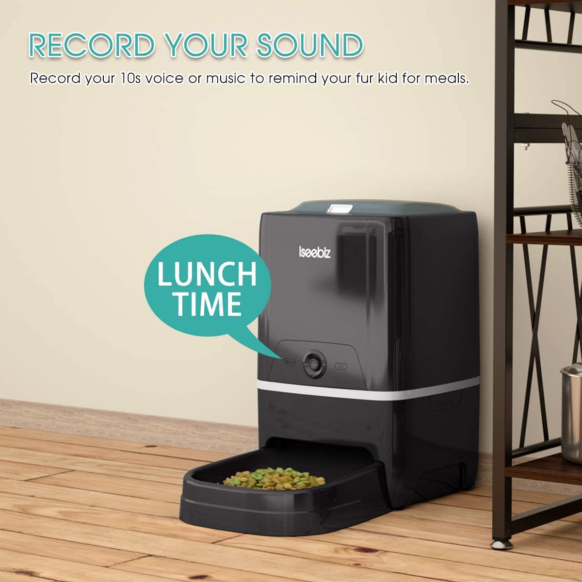 Automatic Pet Feeder with HD Camera， 6L App Control Smart Food Dispenser for Cats Dogs， Remote Feeding， 2-Way Audio， Voice Remind and Record， Compatible with Alexa