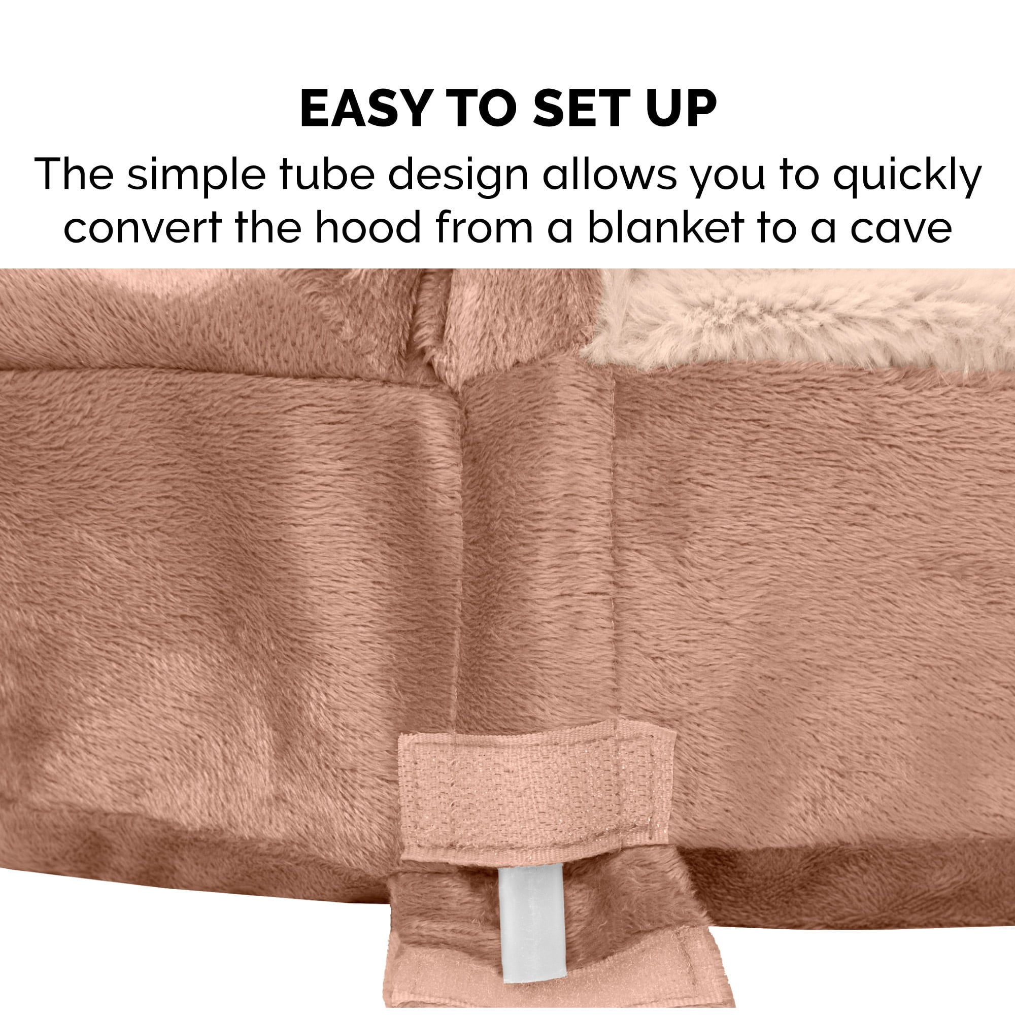 FurHaven Pet Dog Bed | Orthopedic Wave Fur and Velvet Snuggery Burrow Pet Bed for Dogs and Cats， Brownstone， 35