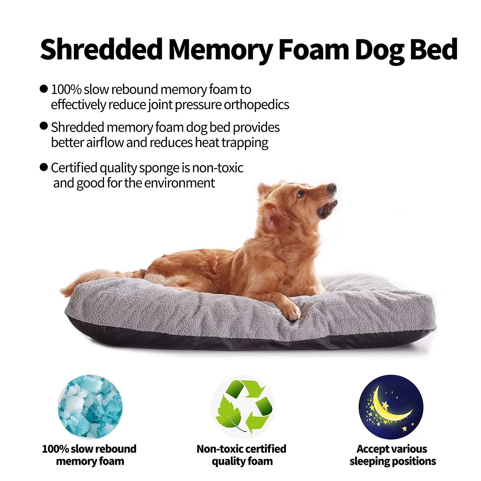 GOHOO PET Orthopedic Dog Bed with Memory Foam for Dogs and Cats，  Extra Large