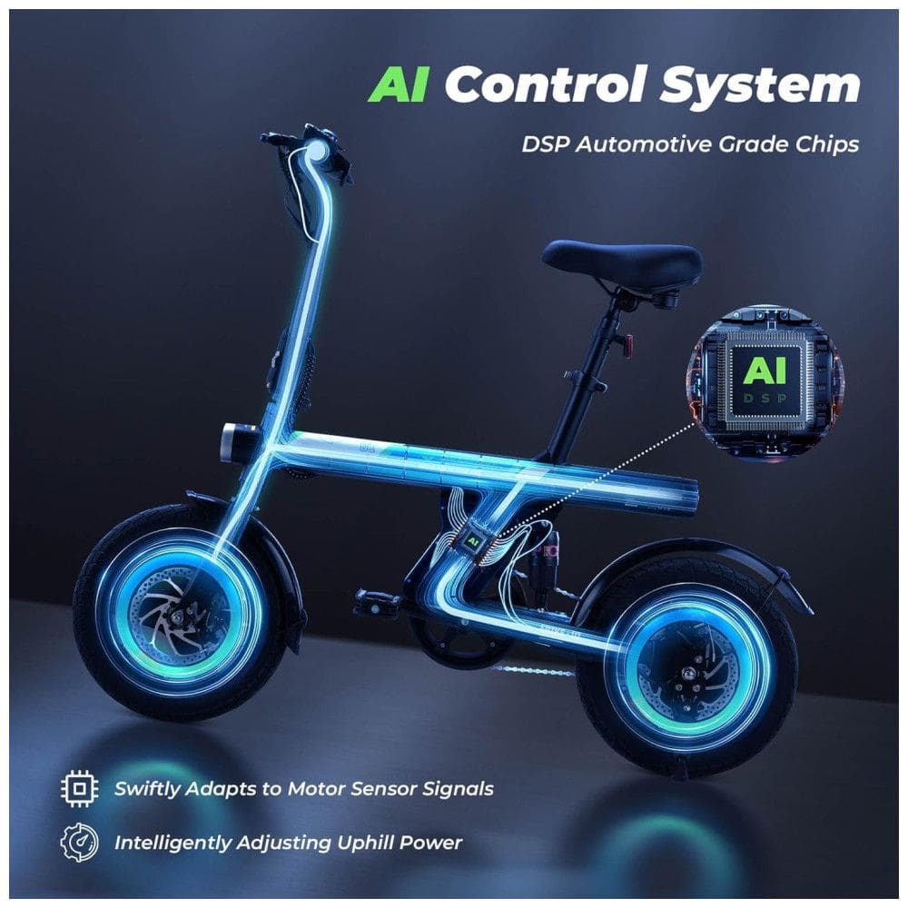Mini Bicicleta Elétrica U1 Isinwheel – Compacta, Dobrável, Motor 500 W, Bateria 36V 7,8Ah, 3 Modos, Freios a Disco