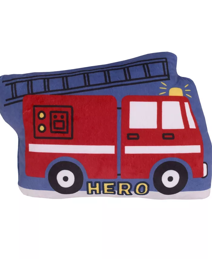 Everything Kids Fire Truck Shaped Decorative Pillow， 9.5