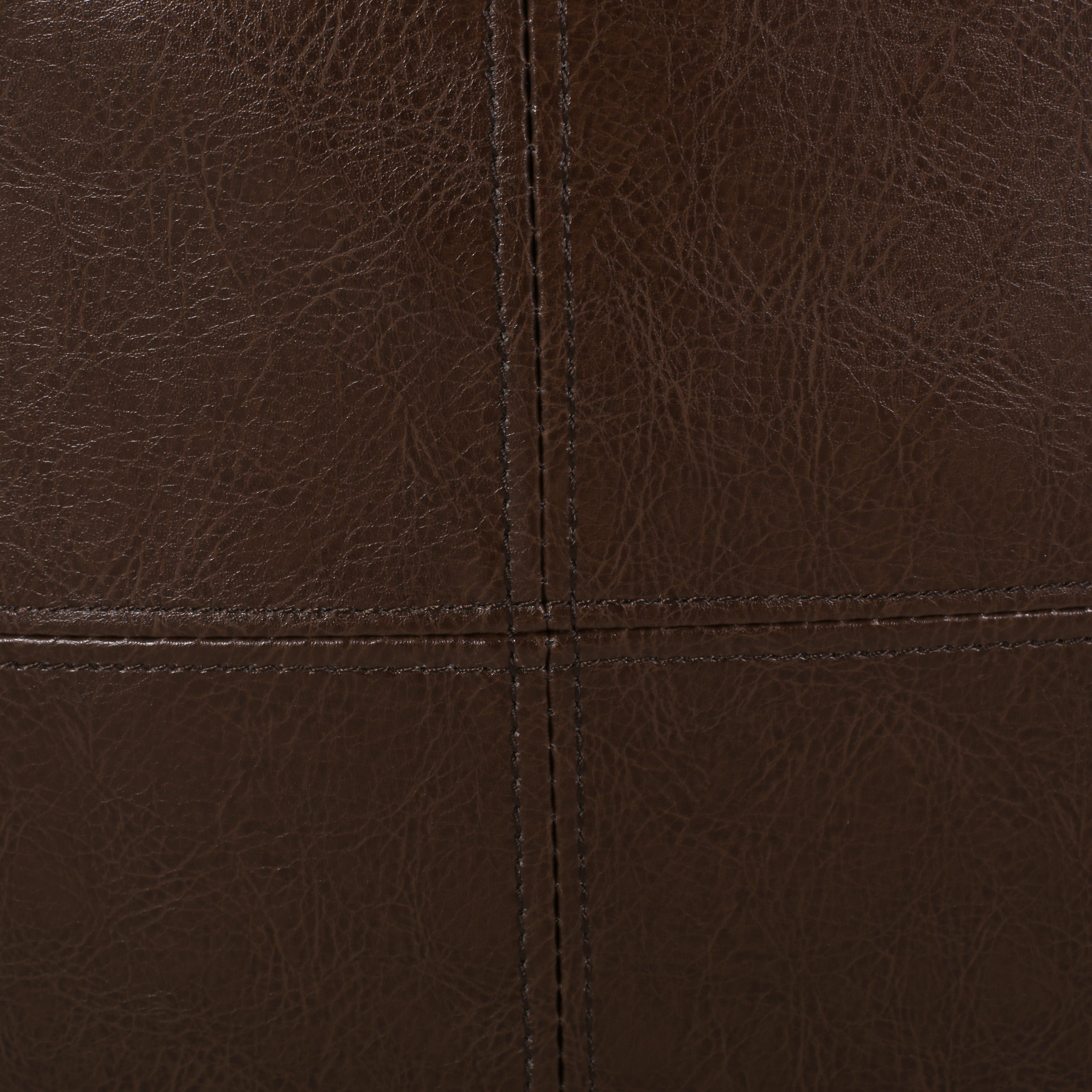 Dored Faux Leather Upholstered Ottoman