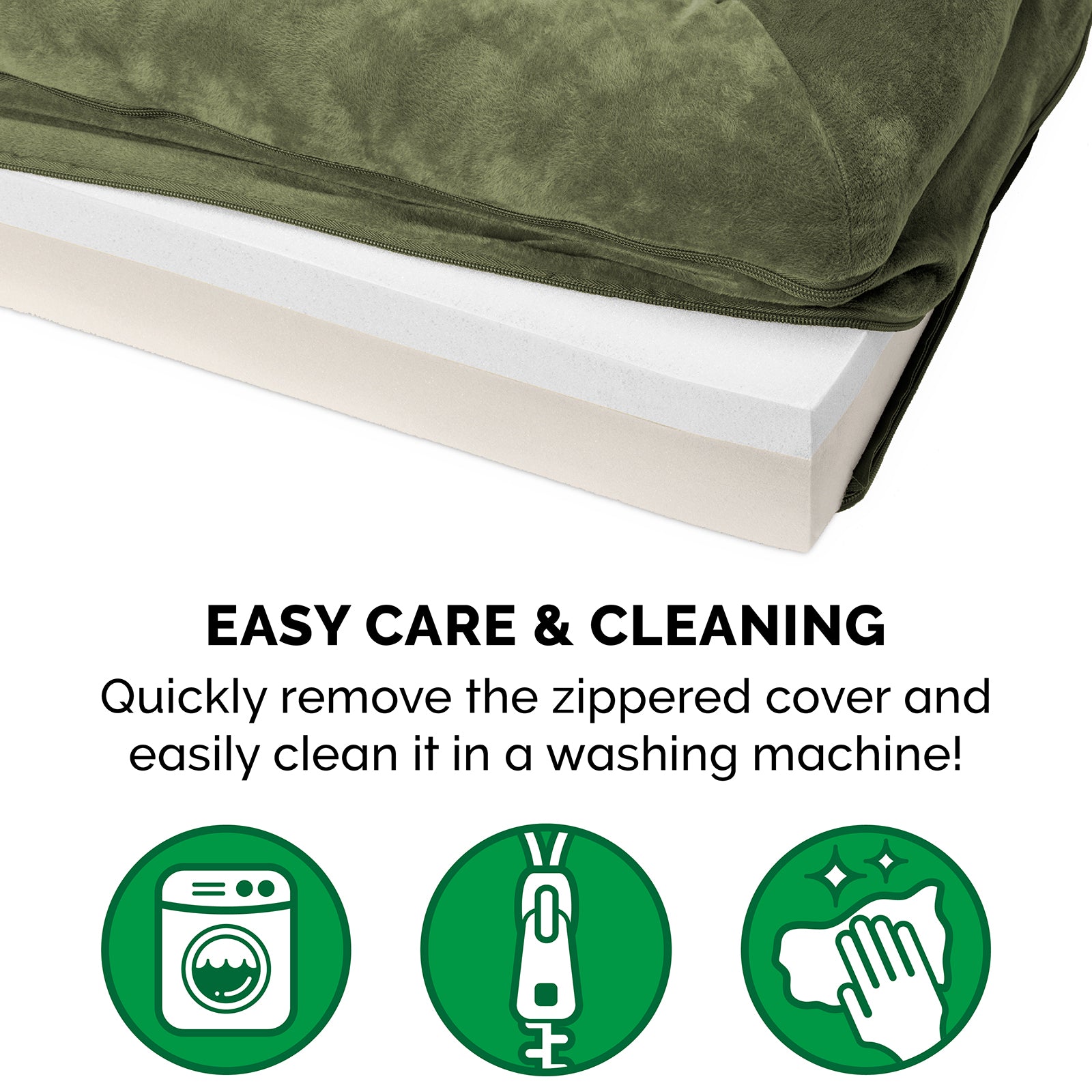 FurHaven Pet Products | Memory Foam Faux Fur and Velvet Sofa Pet Bed for Dogs and Cats - Dark Sage， Jumbo