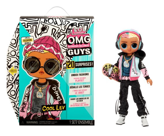 LOL Surprise OMG Guys Fashion Doll Cool Lev With 20 Surprises including Skateboard, Great Gift for Kids Ages 4 5 6+
