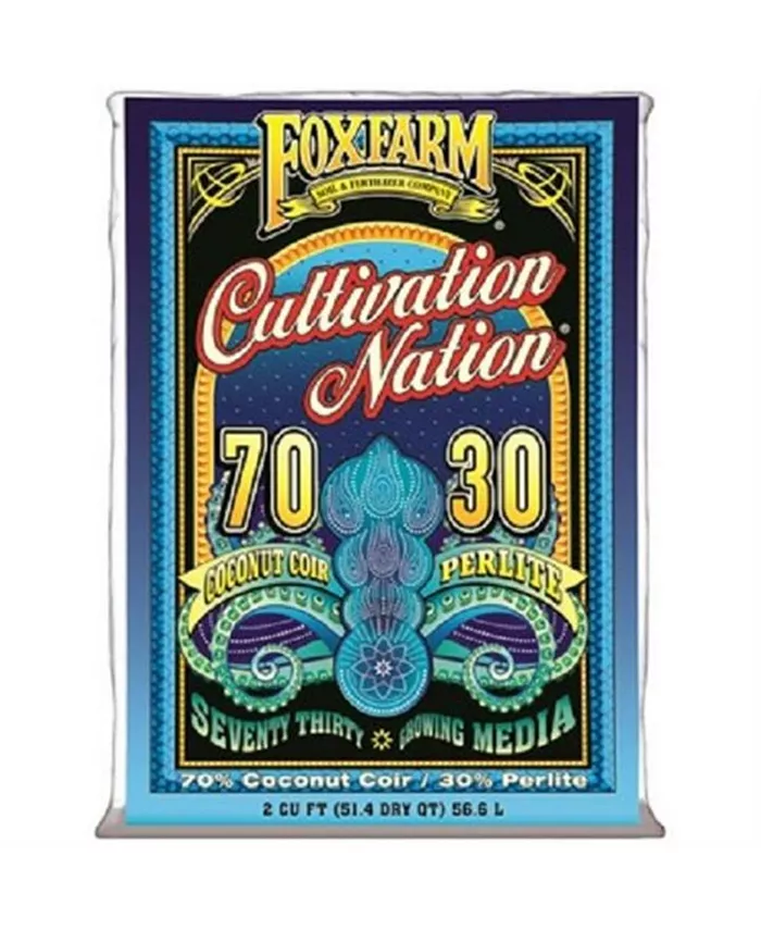 FoxFarm Cultivation Nation 70 30 Coconut Coir Perlite， Blue， 2 cu FT
