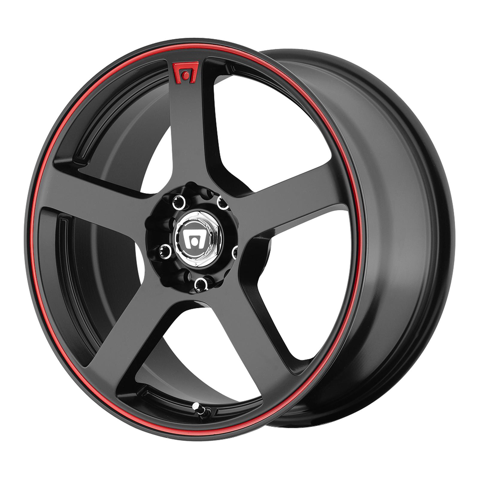 Motegi Racing Performance Wheels MR11667001740 Motegi Racing MR116 Matte Black Wheels with Red Stripe