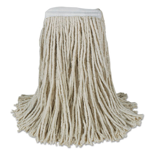 Boardwalk Banded Cotton Mop Heads | Cut-End， 20oz， White， 12