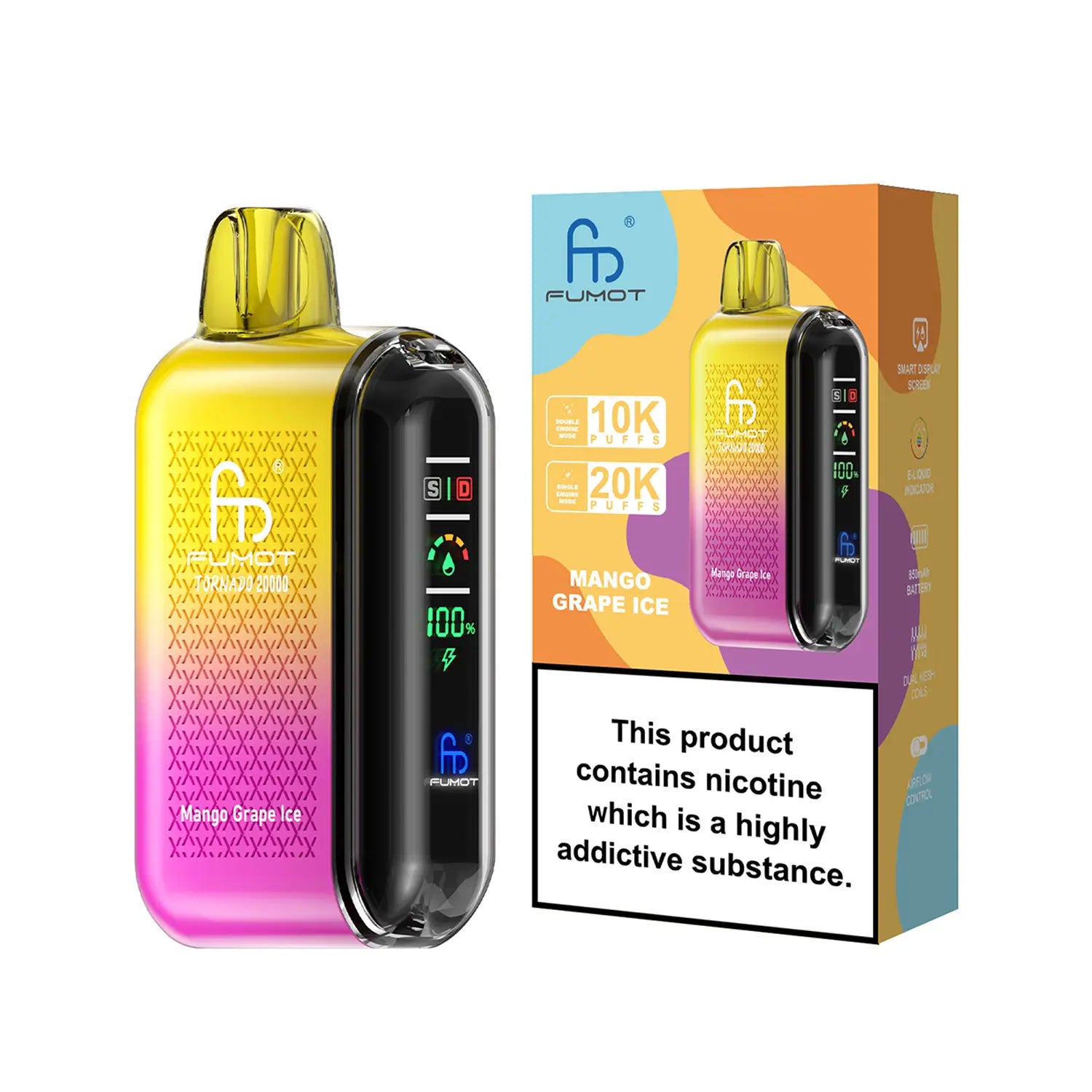 Fumot Tornado Vape 20000 - Mango Grape Ice
