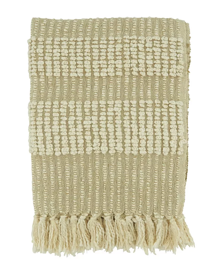 Saro Lifestyle Woven Stripe Design Throw， 50