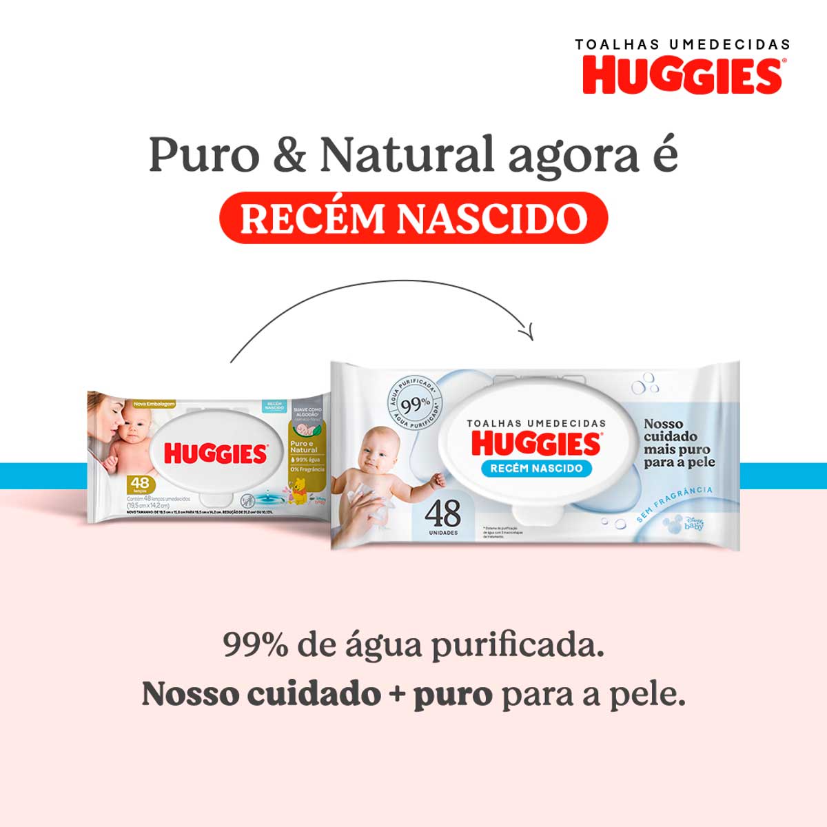 Lencos Umedecidos Huggies Recem Nascido Sem Fragrancia 48 Unidades