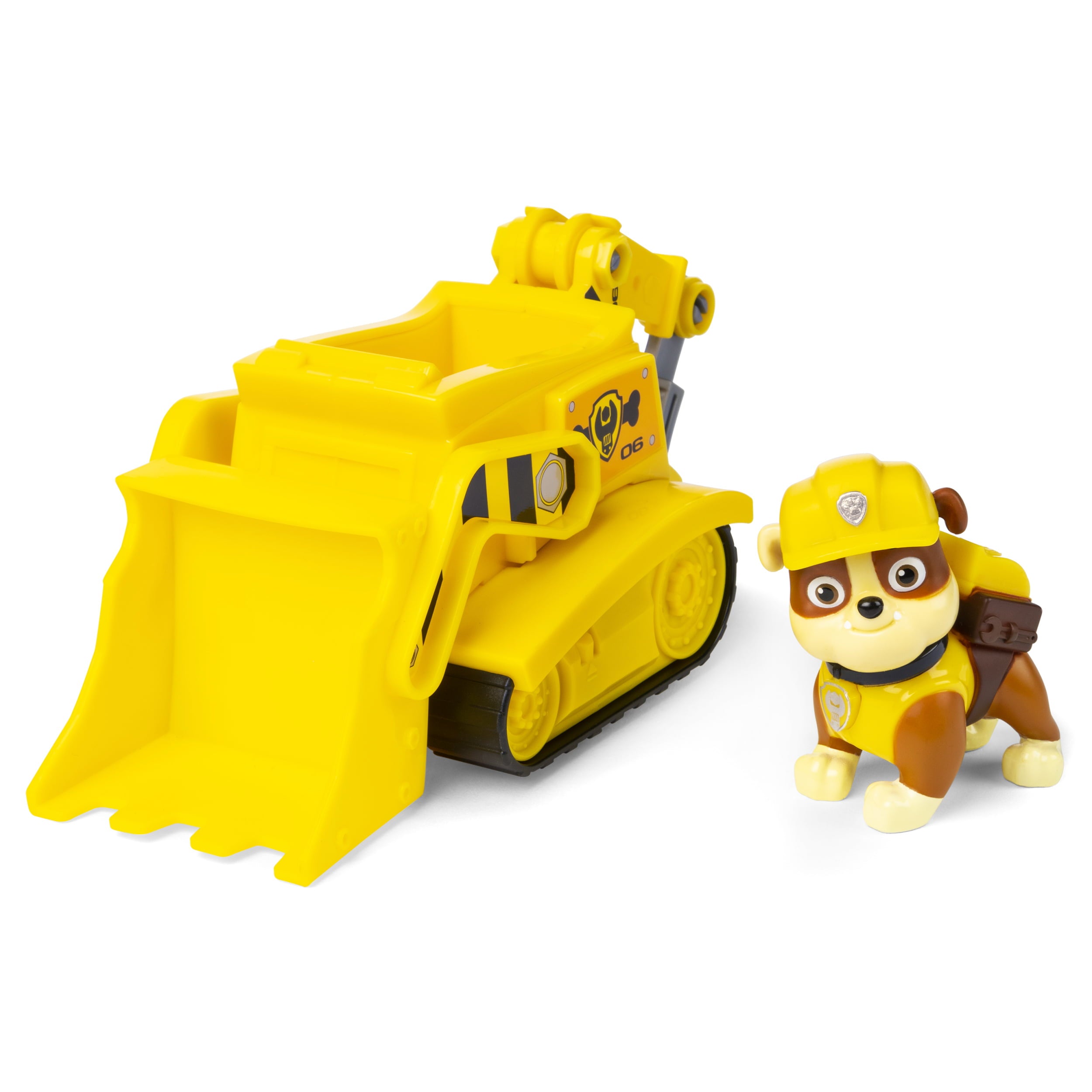 PAW Patrol， Rubble’s Bulldozer Vehicle with Collectible Figure， for Kids Aged 3 and Up