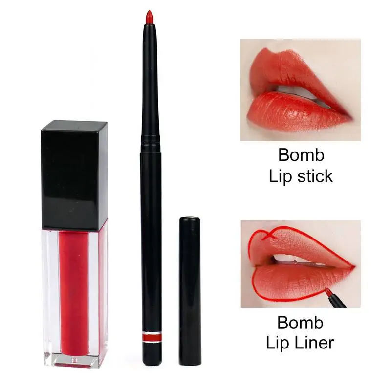 Custom Private Label DIY Matte Liquid Lipstick Lip Liner Set