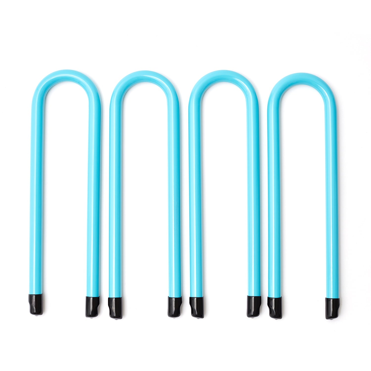 SkyBound Trampoline U-Shaped Anchor Kits - Heavy Duty Wind Stakes - Unique End-Cap Designed for Safety and Easy Install - Trampoline Accessories for Outdoor Protection - Set of 4 - Blue