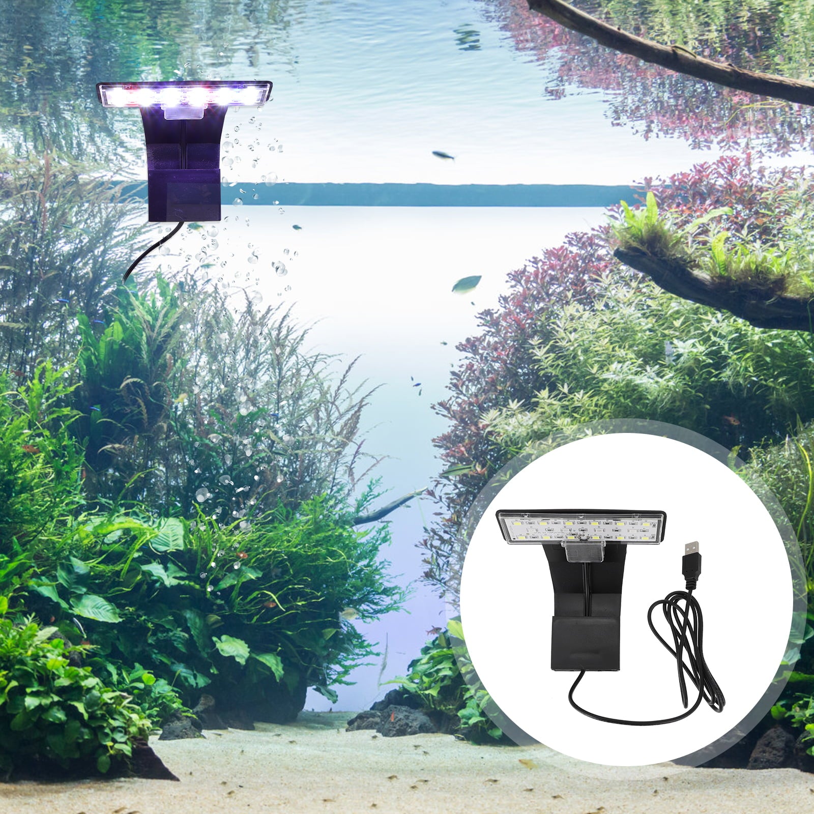 Light Aquarium Led Lights Fishtank Full Spectrum Hygger Bar Clip Lighting ReeftankOn