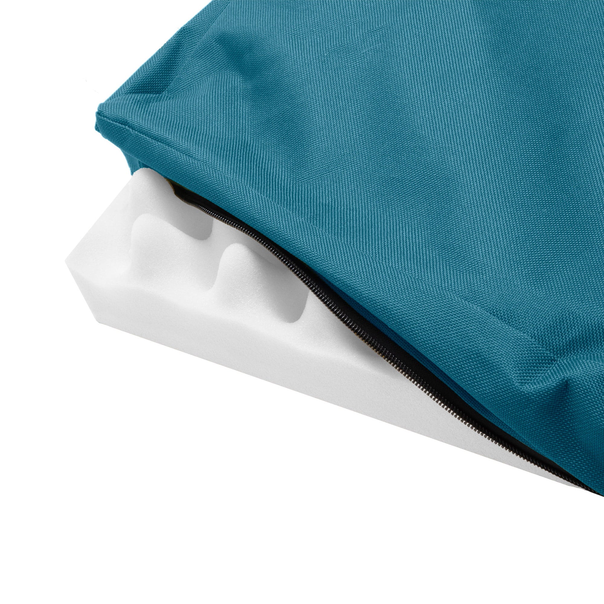 FurHaven | Deluxe Convolute Orthopedic Oxford Indoor/Outdoor Water-Resistant Pet Bed for Dogs and Cats， Deep Lagoon， Medium