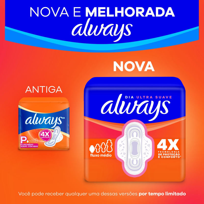 Absorvente Always Dia Ultra Suave com Abas 8 Unidades