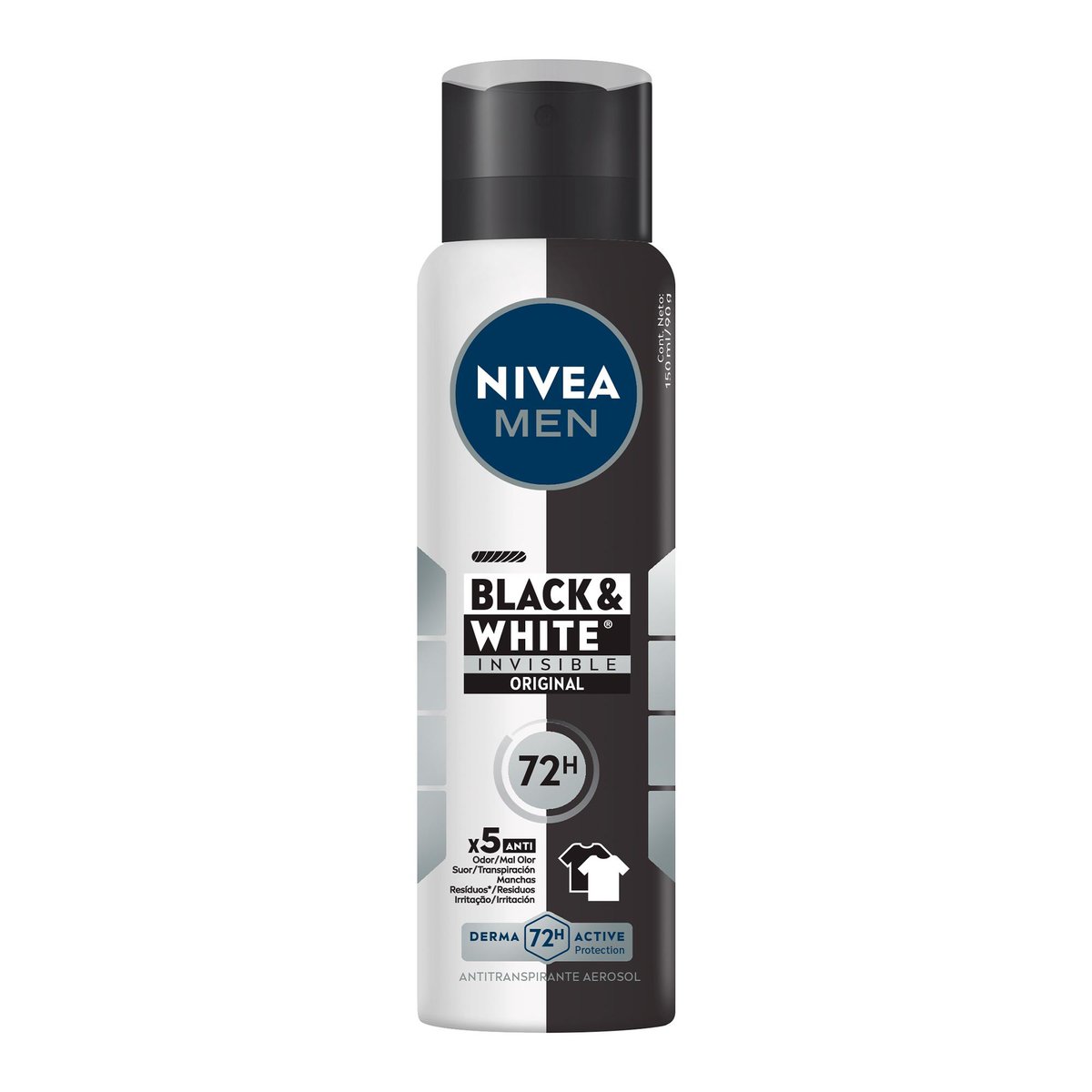 Desodorante Aerossol NIVEA MEN Black & White Invisible Original 150ml
