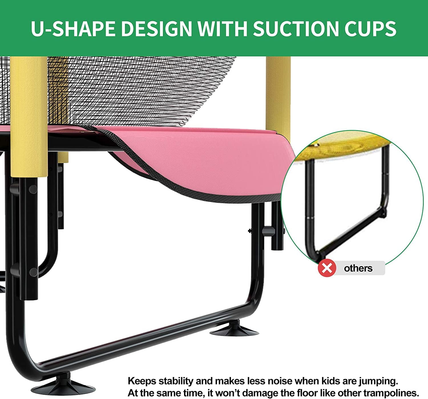 Reliancer 5FT Trampoline for Kids Toddler Indoor Trampoline with Safety Enclosure Net Mini Basketball Hoop Jumping Mat for Home Entertainment Equipment Outdoor Backyard Games