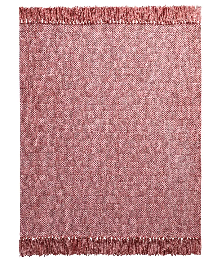 Tahari Home Allie Geo Chenille Fringe Throw， 50
