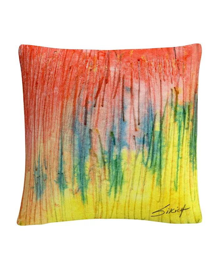 Baldwin Anthony Sikich Zigs Zag Red Yellow Abstract Decorative Pillow， 16