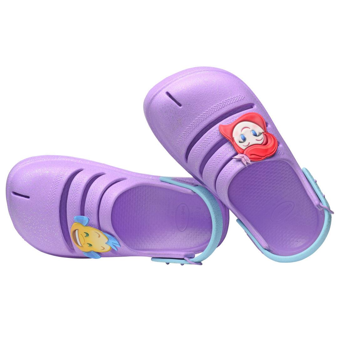 Chinelo Clog Havaianas Infantil Princesa Ariel Roxo