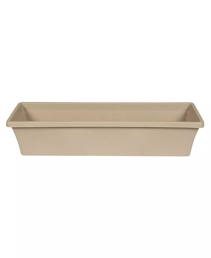 Bloem Terra Outdoor Resin Window Flower Box， Taupe， 24in