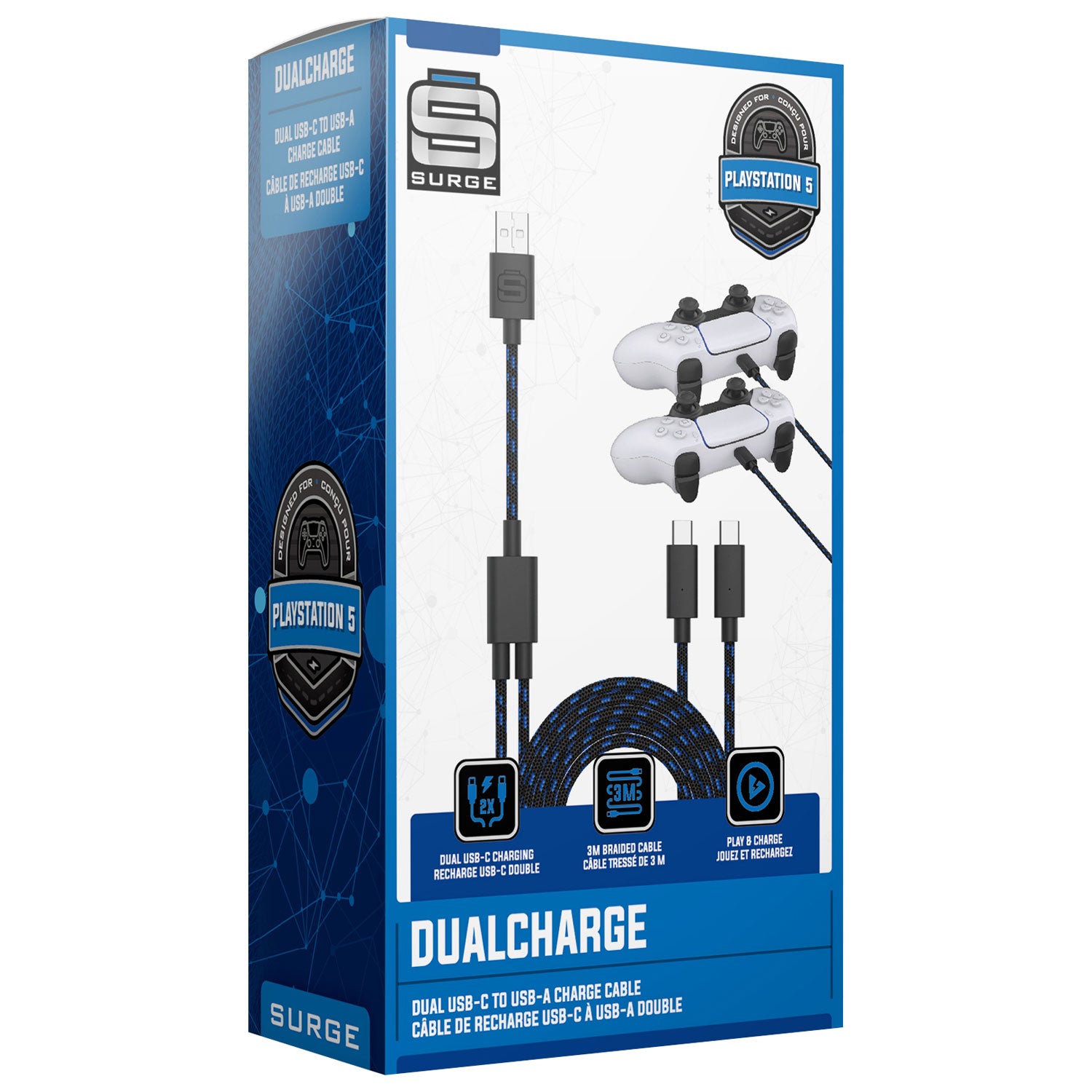 Surge SG20016 Dual USB-C Controller Charging Cable for PS5