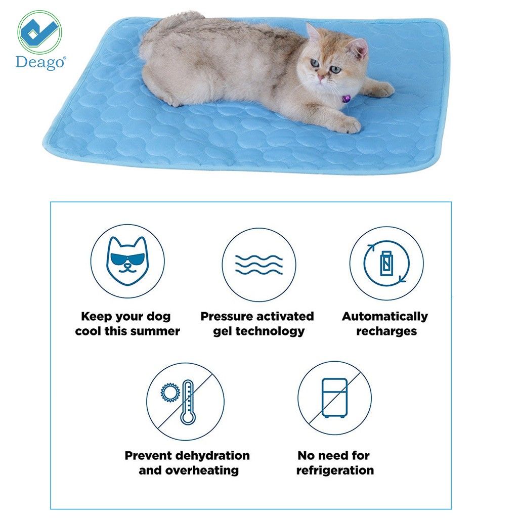 Deago 1Pack Pet Dog Cooling Mat for Kennels Crates Beds Soft Breathable Non Toxic Dog Mattress Pad for Small Medium Large Dogs