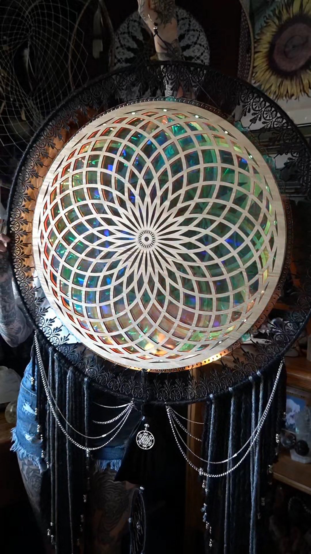 💝Clearance sale + free shipping-Mandala art dreamcatcher with light🪶