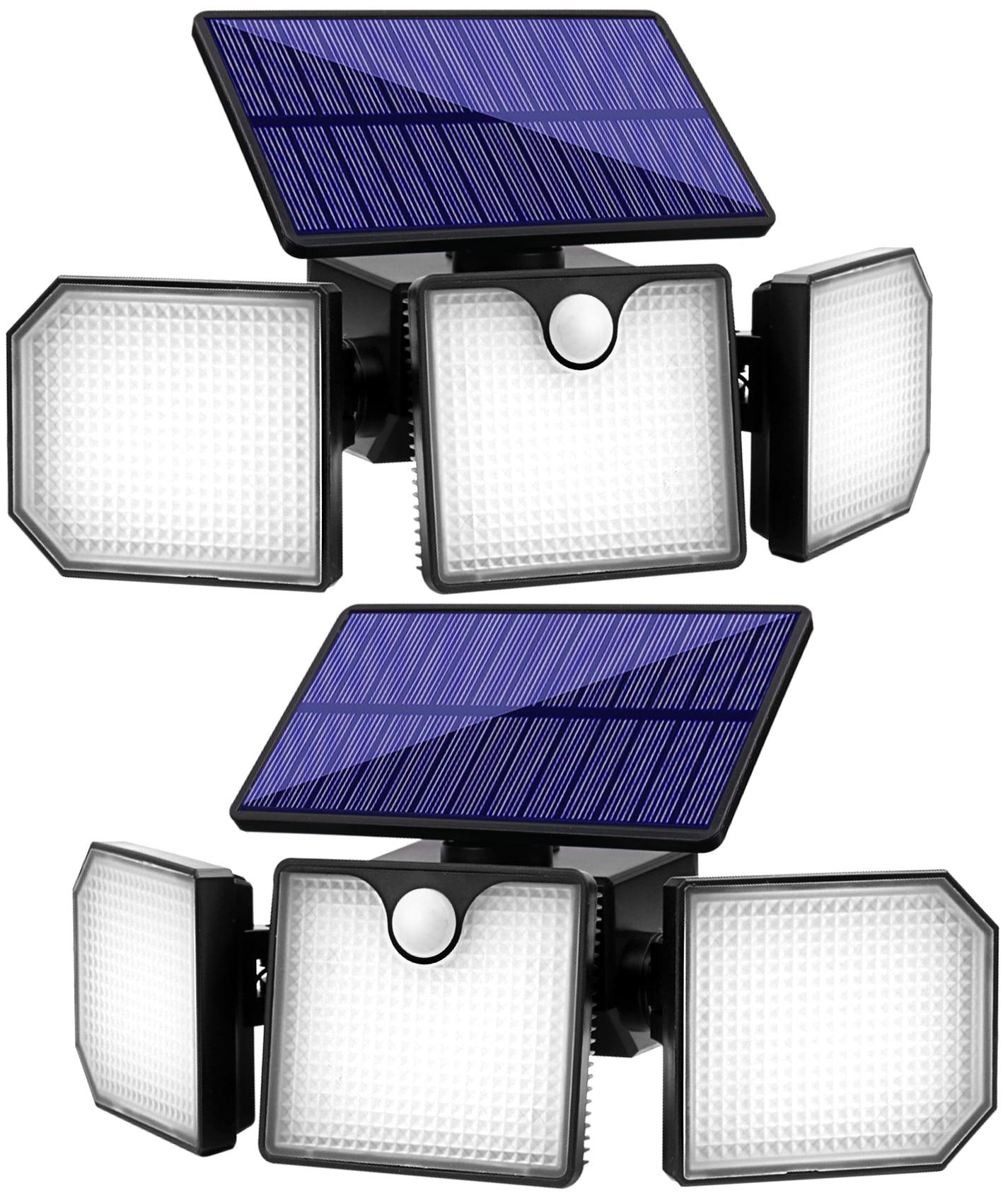 Ucgg Solar Wall Lights Outdoor， 299LED 1050Lm Solar Flood Security Lights 3 Adjustable Head 270° Wide Angle Lighting， IP65 Waterproof Motion Sensor -2Pack