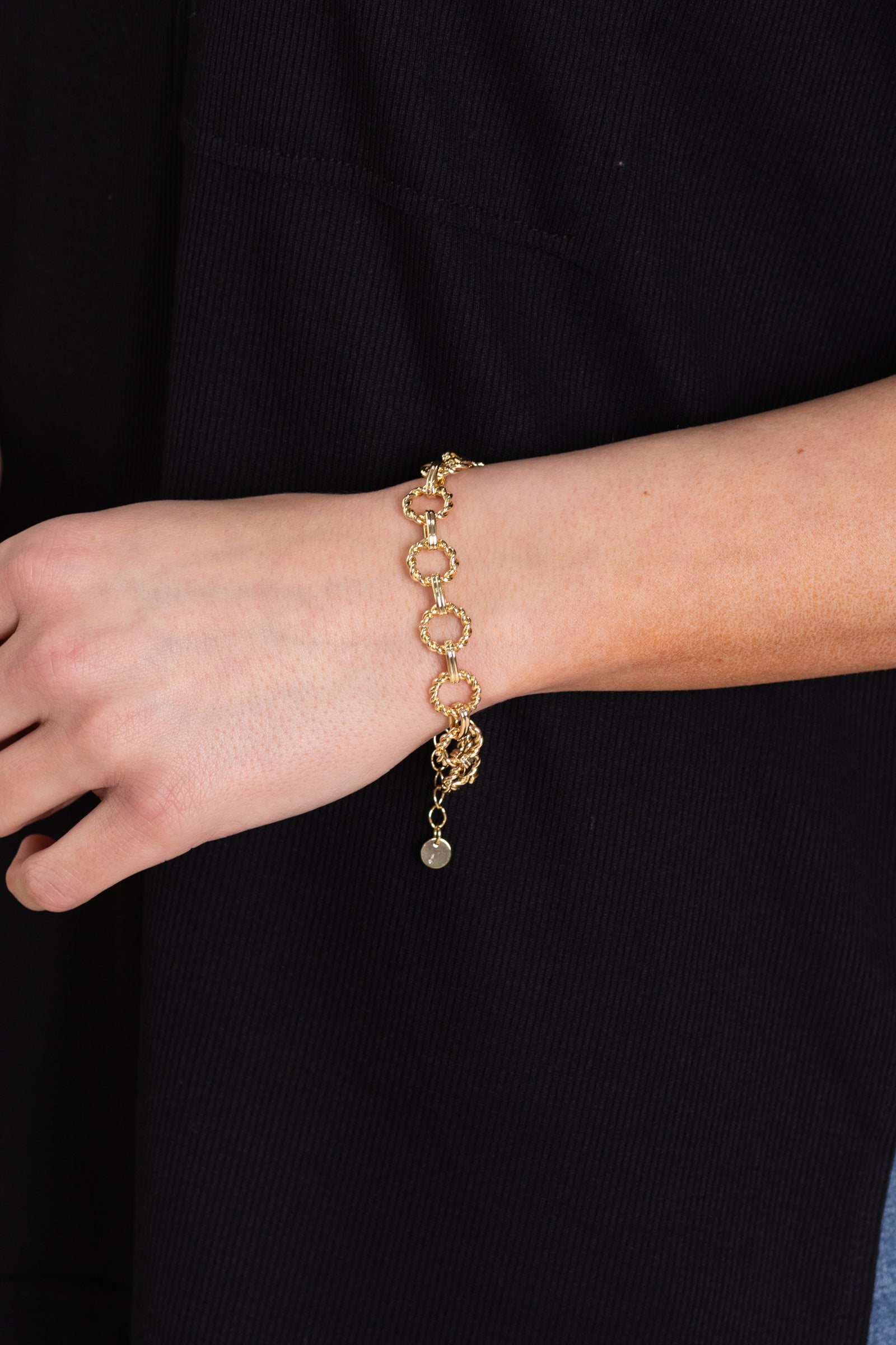 Gold Circle Chain Bracelet