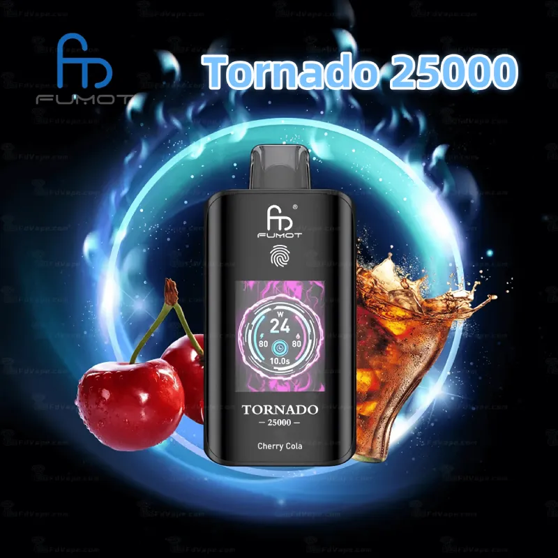 🧊 Fumot Tornado 25K – Disposable Vape with Dual Mesh Coil & LED Display 🍓🥭🍏