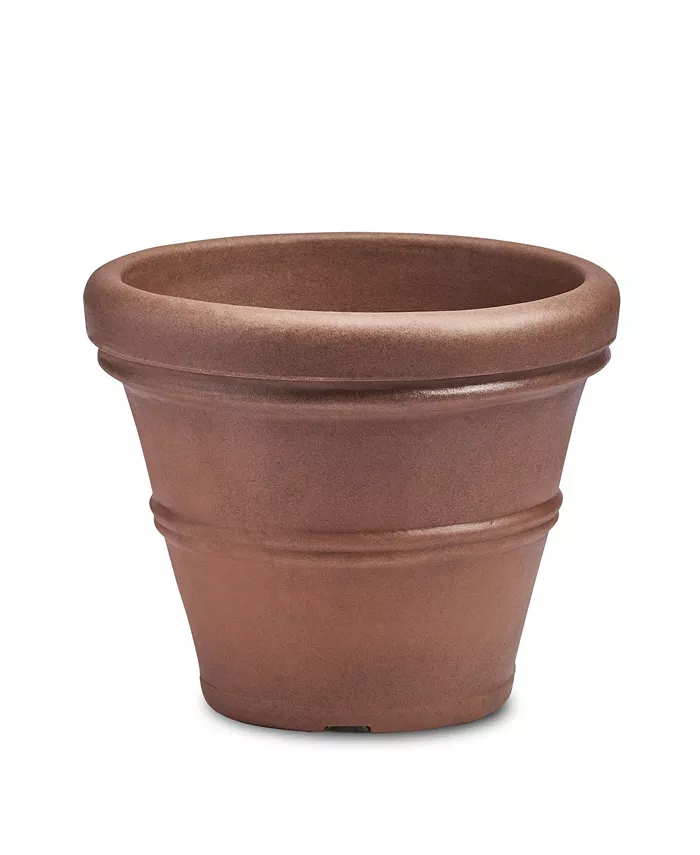 Crescent Garden Brunello Classic Rolled-Rim Planter 16 Inch Rust