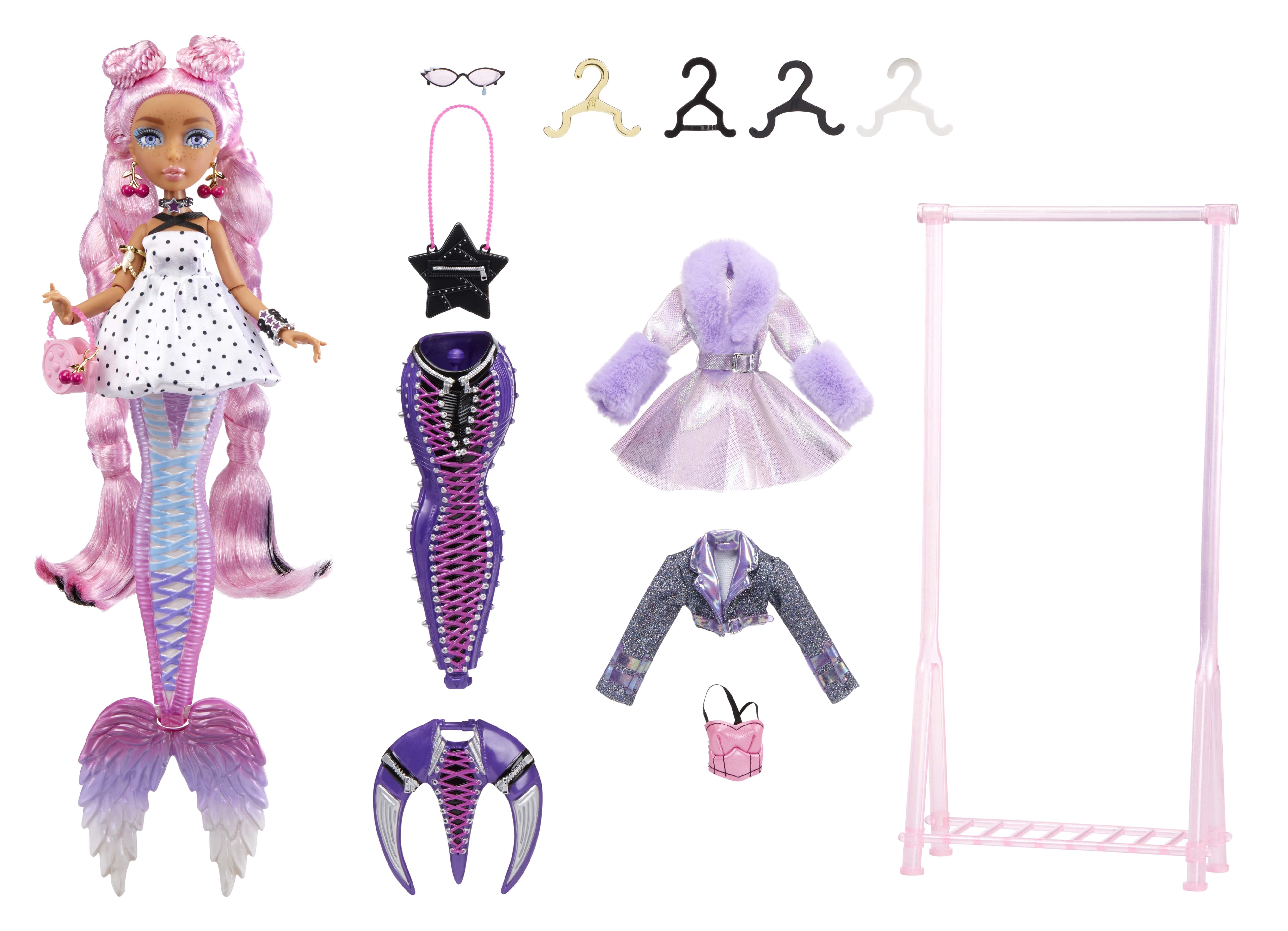 Mermaze Mermaidz Fashion Fins Morra Customizable Fashion Doll with Mix & Match Tails, Color Change Fin and Makeup, Surprise Hair Color