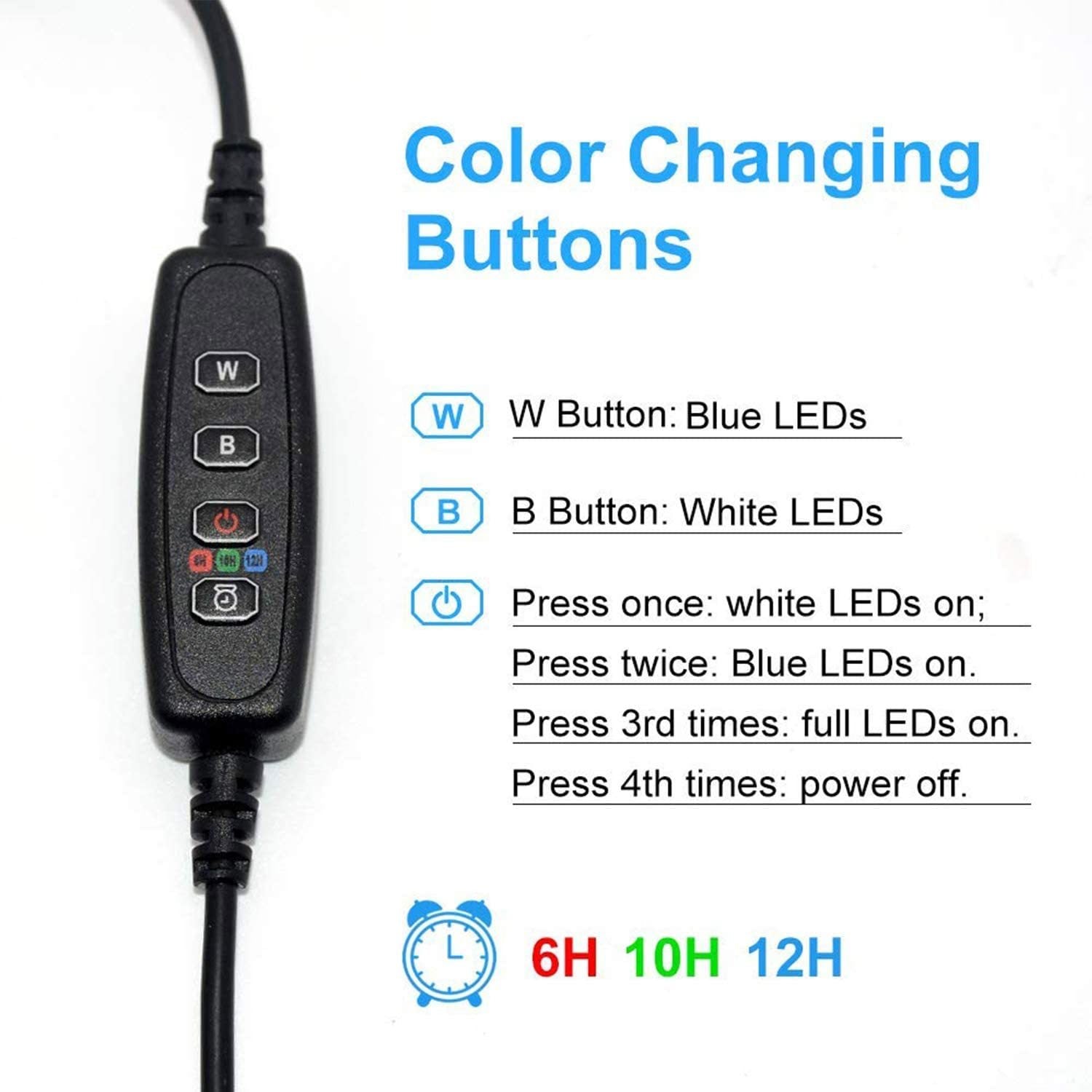 Zeiger Full Spectrum Tank Light 42 - 52 inch LED Aquarium Lighting Dimming Timing Control Hood Lamp for Freshwater Marine Plant Decorations Light 50 65 75 Gallon