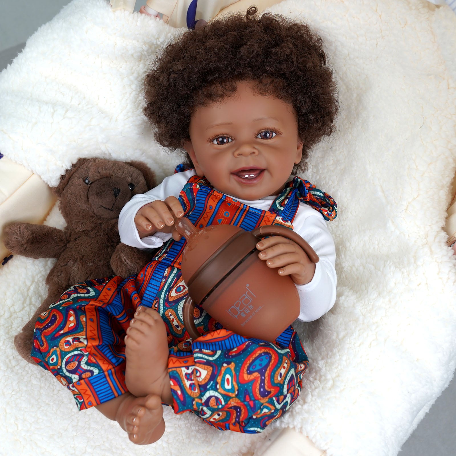 JIZHI Reborn Baby Dolls African American Realistic Baby Dolls Handmade Soft Vinyl Dolls for Kids Age 3+
