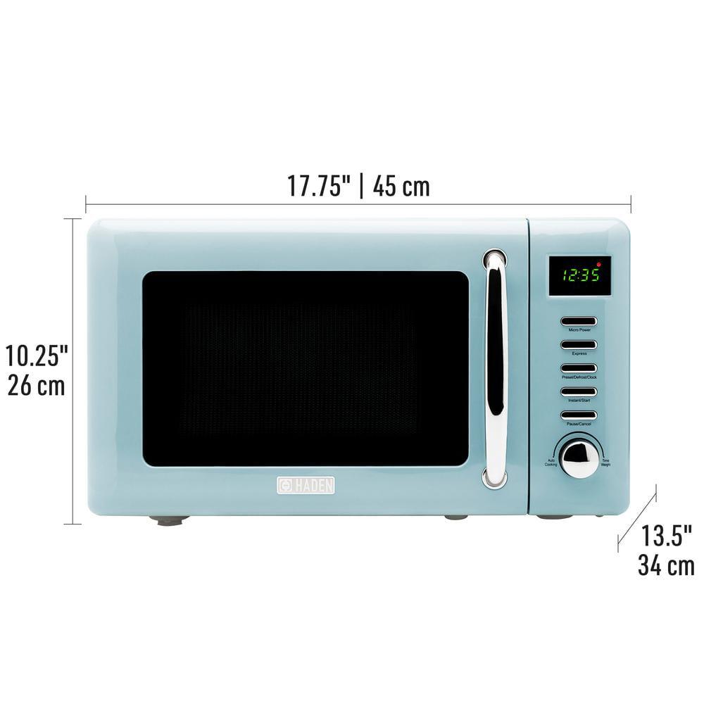HADEN HERITAGE Countertop 700Watt 7 cu ft Turquoise Vintage Retro Microwave with Settings and 95 in Turntable