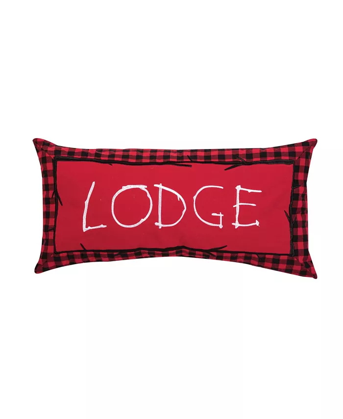 CandF Home Buffalo Check Lodge Embroidered Pillow