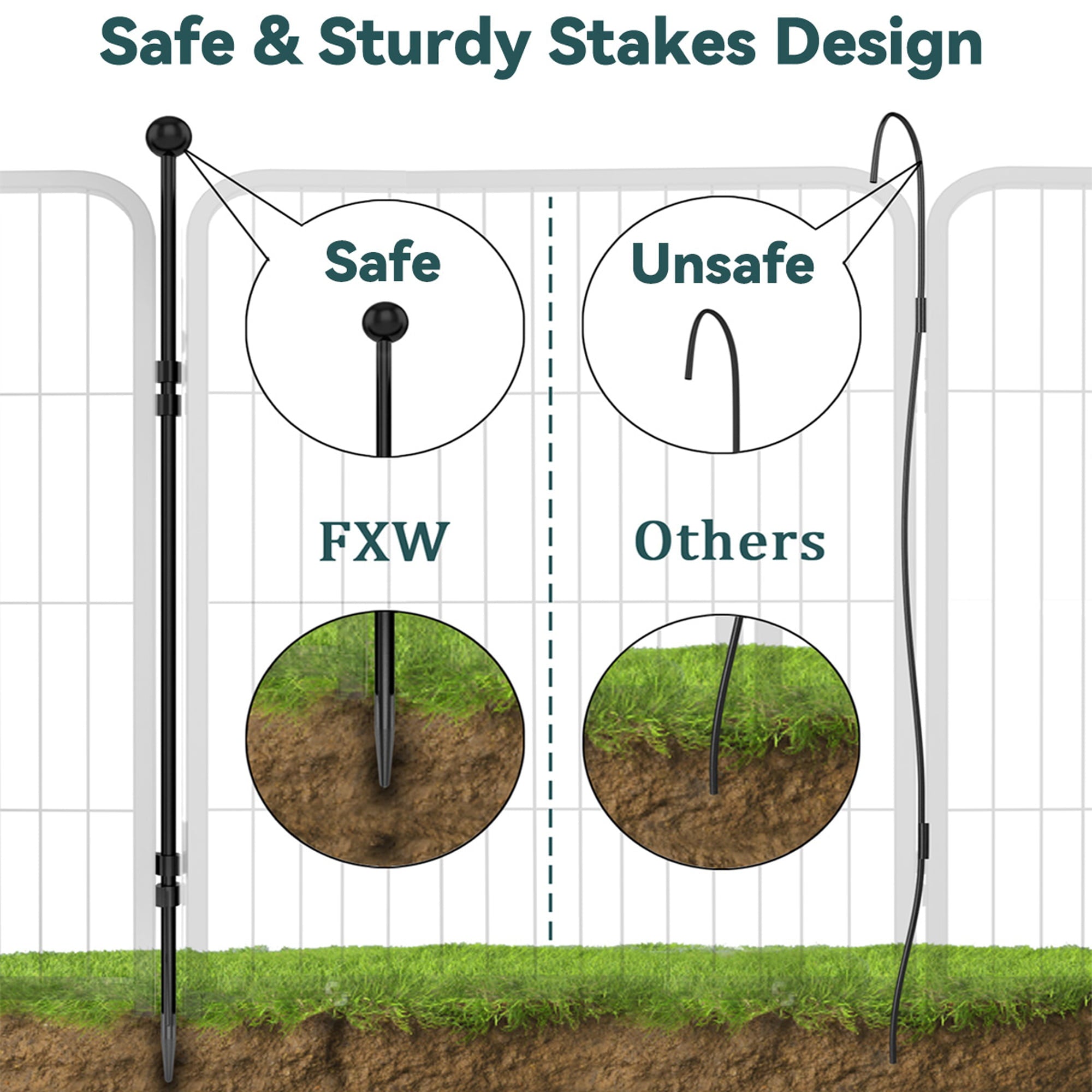 FXW 32Inch 16 Panel Heavy Duty Pet Playpen Dog Exercise Pen Cat Fence with Door Puppy Rabbits Portable Play Pen，Outdoor and Indoor Playpen Pen for Yard， Camping， RV