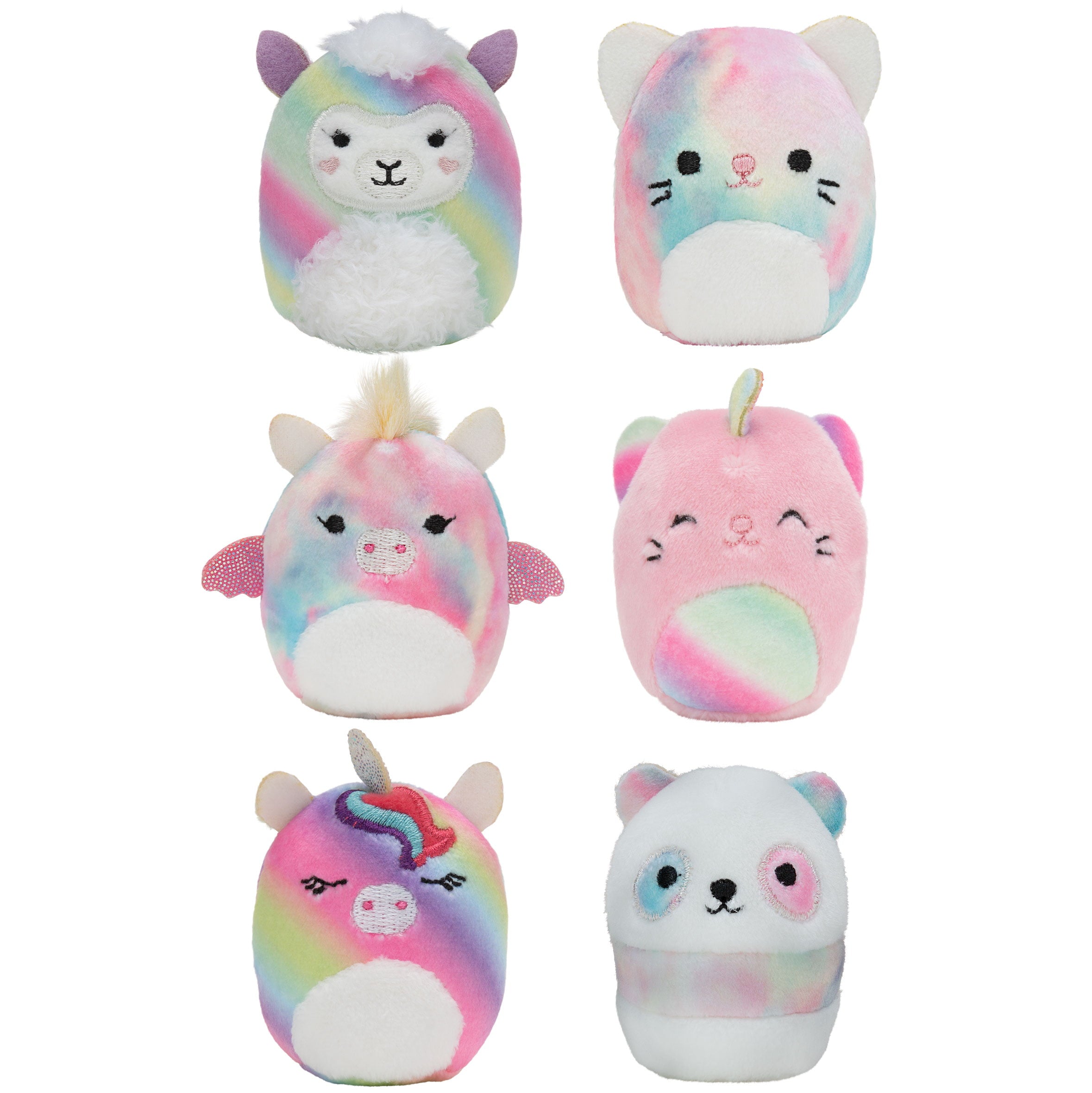 Squishmallows’ Squishville Mystery Mini Plush Rainbow Dream Squad， Six 2” Soft Mini-Squishmallow Rainbow Animals