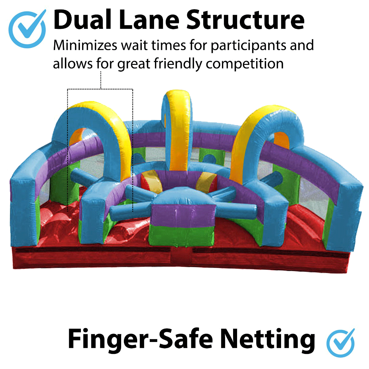 TentandTable 30' Commercial Inflatable Obstacle Course， Retro U-turn