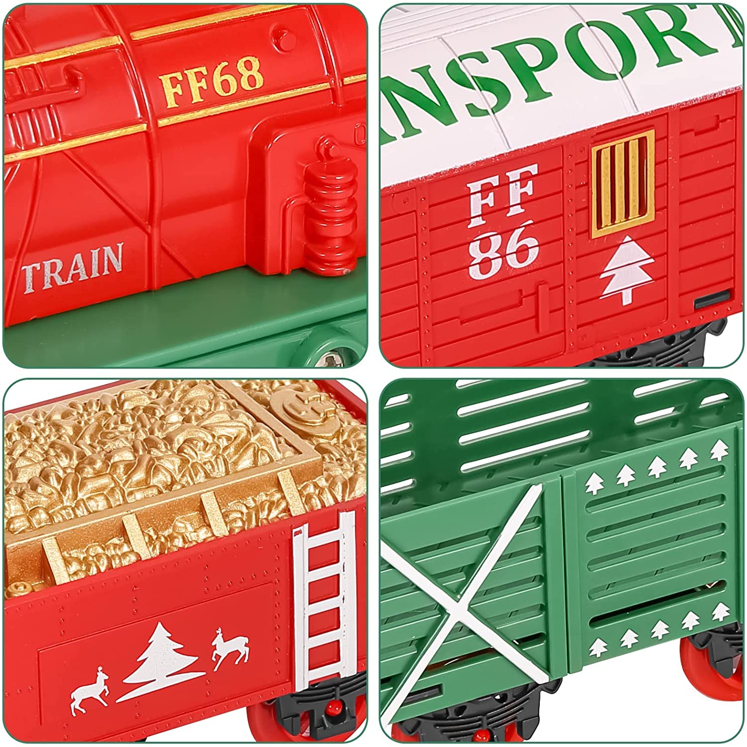 30PCS Christmas Train Toy Set， Electric Train Sets with Smoke， Sounds， Lights， Train Toy for Boys Girls