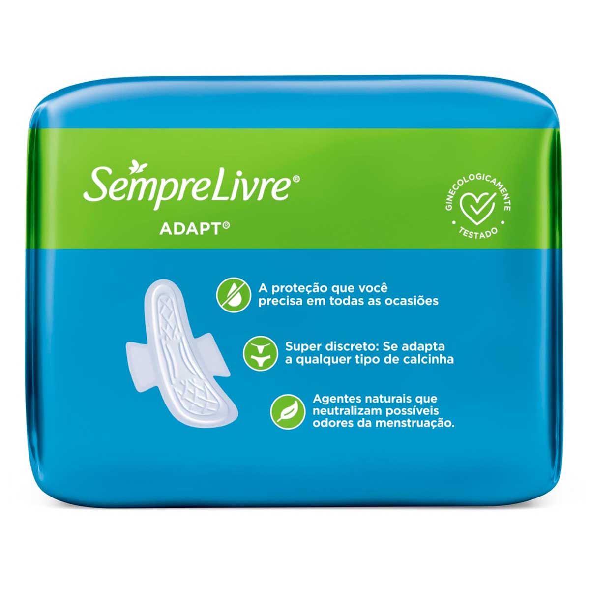 Absorvente com Abas Malha Suave Sempre Livre Adapt 8 Unidades