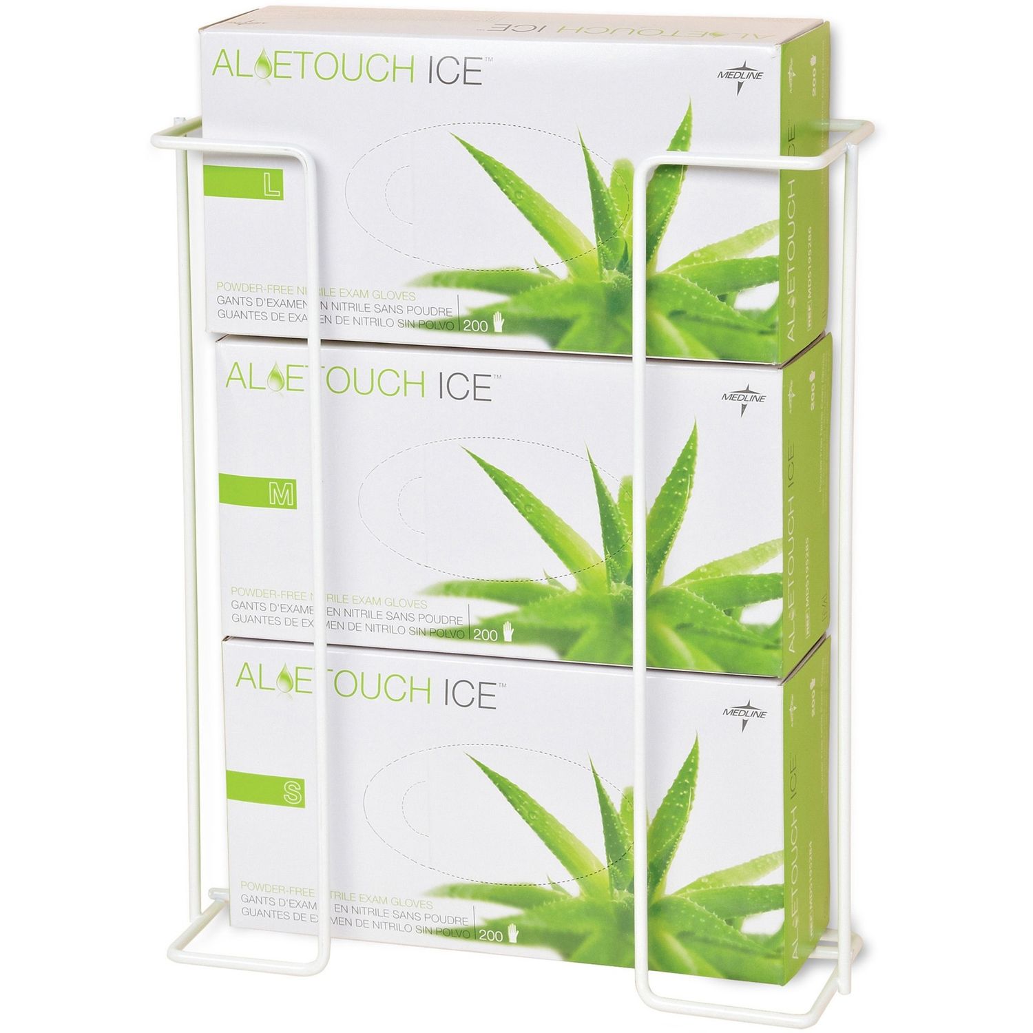 Horizontal-Mount Wire Triple Glove Box Holder by Medline Industries， Inc MIIMDS193094