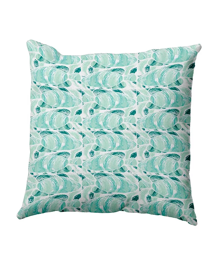 E by Design Fishwich 16 Inch Teal Decorative Coastal Throw Pillow