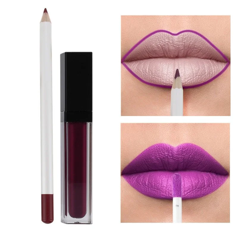 Private Label Waterpoof Lip Liner and Lipstick Lip Makeup Set