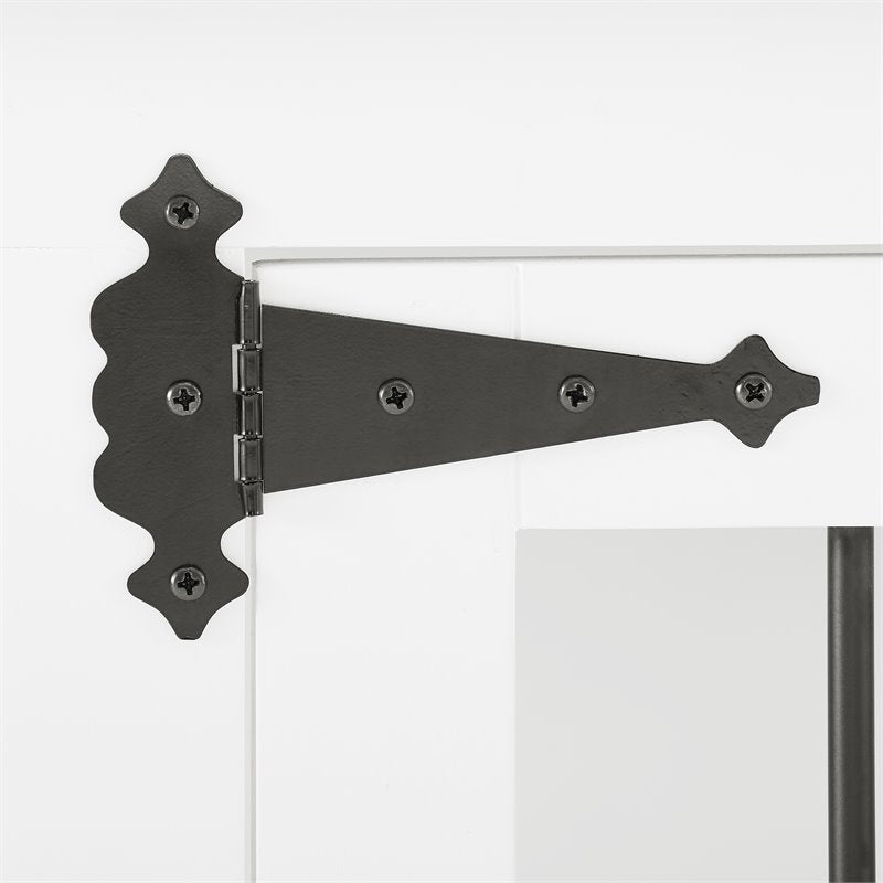 Bowery Hill Wood Medium Credenza Pet Crate in White/Brown Finish